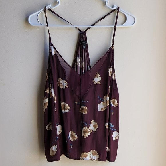 Kendall & Kylie Tops - Kendall & Kylie Purple Floral Racerback Tank Top Size Large